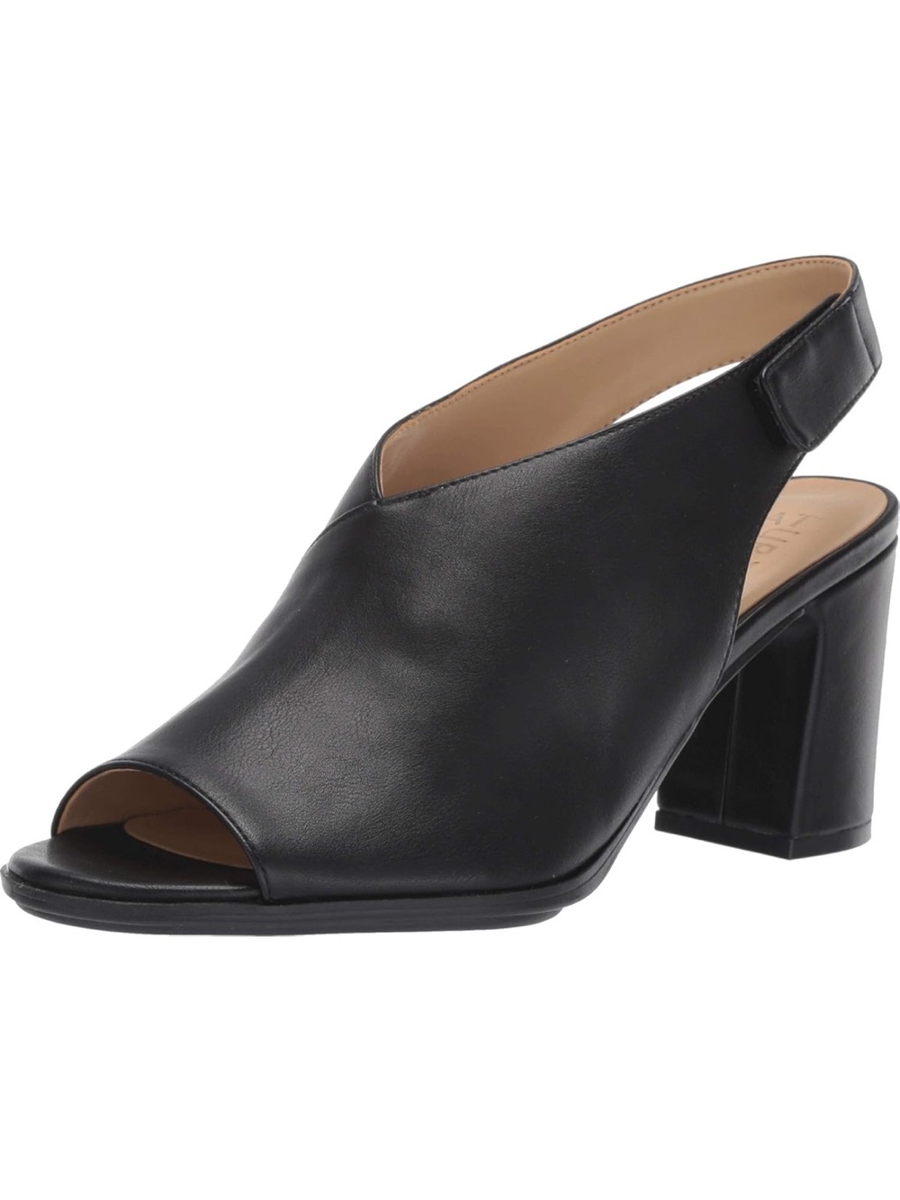 Naturalizer Preston Black Open-Toe Slingback Block Heel 7